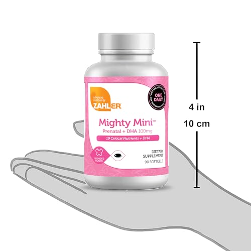 Zahler Mighty Mini Prenatal Vitamin with DHA & Folate - Certified Kosher - All Natural Prenatal Vitamins Zahler