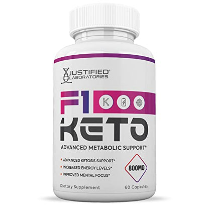 (3 Pack) F1 Keto Pills 800MG Includes goBHB Exogenous Ketones Advanced Ketosis Justified Laboratories