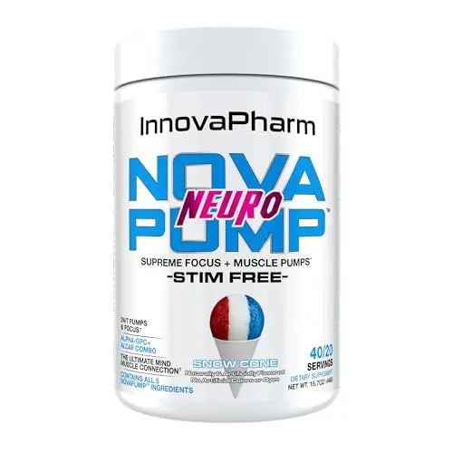 InnovaPharm NOVAPUMP Neuro (Snow Cone) Powder - 15.7 Ounces InnovaPharm