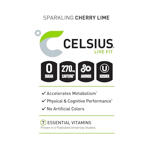 CELSIUS ESSENTIALS, Sparkling Cherry Limeade, Performance Energy Drink 16 Fl Oz CELSIUSBuy Supplements Australia