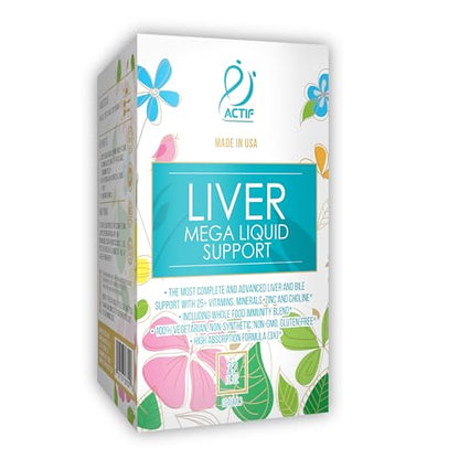 Actif Liver Mega Liquid Support - Complete Liver and Bile Maximum Strength Supplement ACTIF