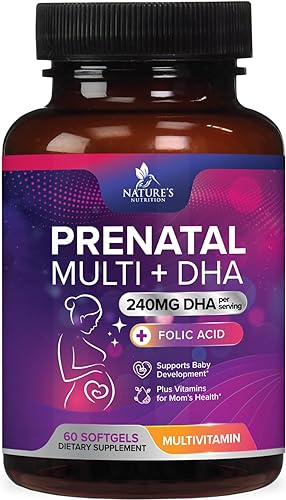 Women's Prenatal Multivitamin with Folic Acid & DHA, Prenatal Vitamins w/ Folate, Omega 3 Nature's Nutrition