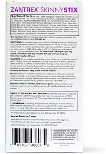 Zantrex SkinnyStix Energy Powder – Increase Energy, Heighten Focus, Boost Mood Zantrex