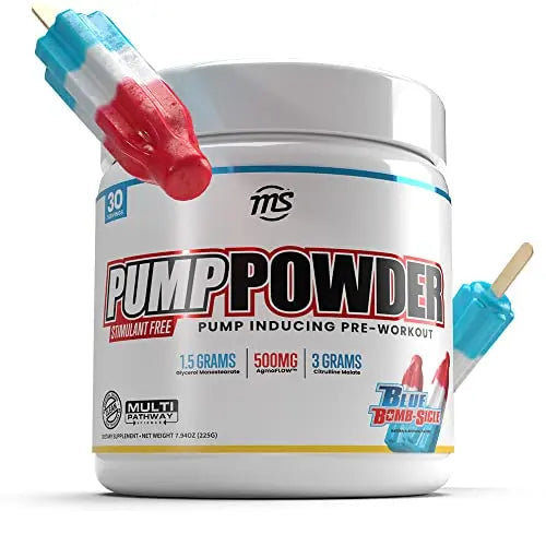 MAN Sports Pump Powder Blue Bombsicle - Stimulant Free Pre Workout Drink MAN Sports