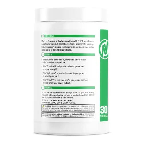 PerformanceOne Best Stimulant-Free Pre Workout Powder by NutraOne for Women and Men NutraOne Nutrition
