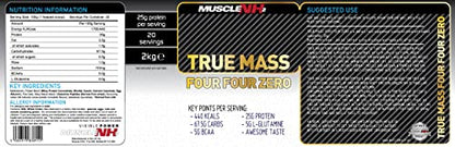 MuscleNh2 True Mass Four Four Zero Mass Gainer Protein Powder, High Calories and Protein MuscleNh2