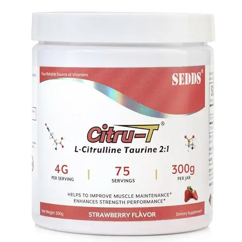 SEDDS Strawberry-Flavored L-Citrulline Taurine 2:1, L Citrulline Powder, Unflavored Vegan SEDDS