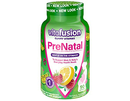 Vitafusion Prenatal DHA and Folic Acid Gummy Vitamins, 180 Count (Pack of 2) Vitafusion