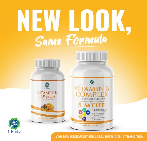 1 Body Vitamin B Complex – 5-MTHF Folate with B1, B2, B5, B6 1 Body