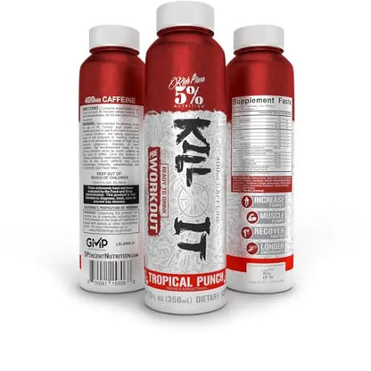 5% Nutrition Kill It Ready-to-Drink High Stim Pre Workout | 400mg Caffeine Energy Drink 5% Nutrition