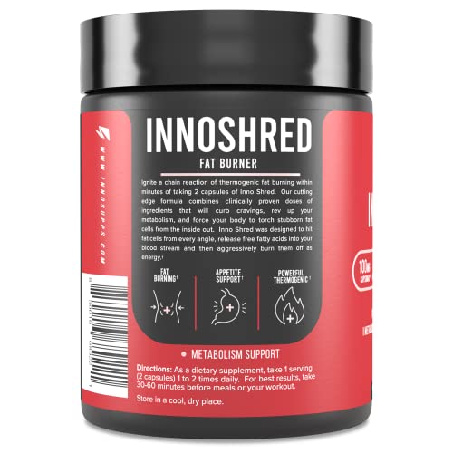 Inno Shred - Day Time Fat Burner | 100mg Capsimax, Grains of Paradise, Organic Caffeine InnoSuppsBuy Supplements Australia