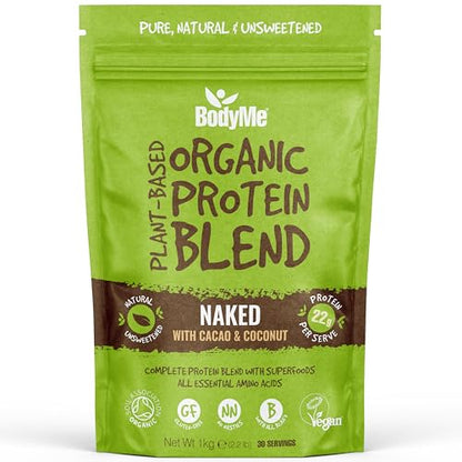 BodyMe Organic Vegan Protein Powder Blend, Cacao Coconut - Unsweetened, Low Carb BodyMe