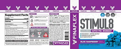 FINAFLEX STIMUL8 Original Super Pre-Workout, Blue Raspberry - Energy, Strength FINAFLEX
