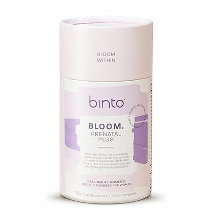 Binto Bloom Prenatal is a Comprehensive Prenatal & Postnatal Vitamin Capsules with Folate + Iron Binto