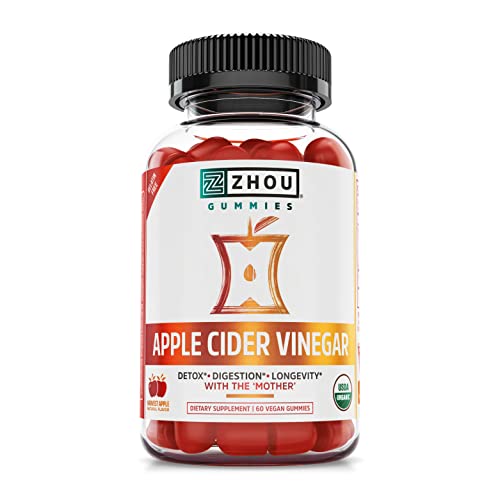 Zhou Nutrition Apple Cider Vinegar Gummies with The Mother, ACV Detox & Cleanse Zhou Nutrition