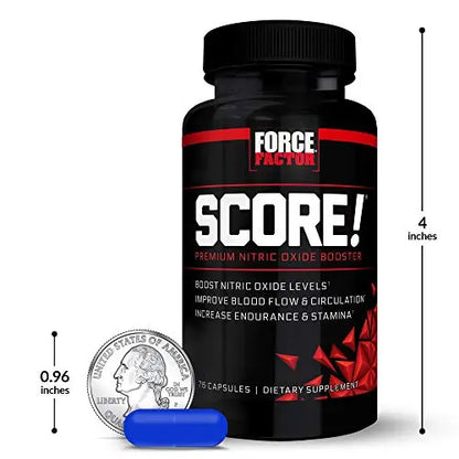 FORCE FACTOR Score!, 2-Pack, Nitric Oxide Supplement for Men, Nitric Oxide Booster Force Factor