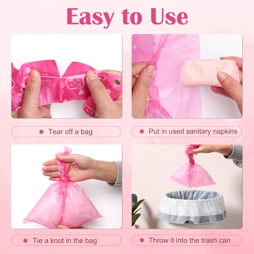150Pcs Sanitary Napkin Disposal Bags, Luxiv Pink Disposable Sanitary Bag Personal Care Disposal Bags Luxiv