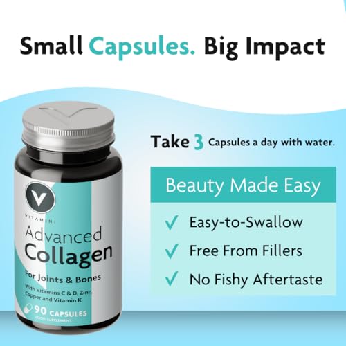 Premium Advanced Collagen Complex for Joint and Bone Health – High Strength Marine Collagen with Vitamin D3 V VitaminiBuy Supplements Australia