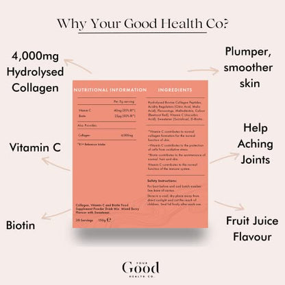 Your Good Health Co. – Your Beauty Premium Collagen Powder, Mixed Berry Your Good Health Co.