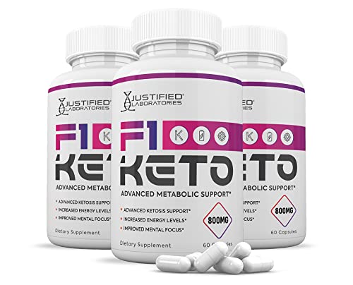 (3 Pack) F1 Keto Pills 800MG Includes goBHB Exogenous Ketones Advanced Ketosis Justified Laboratories