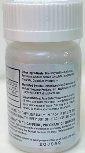 PEPTIME Energy Tablets, Vitamin B6 and B12 Caffeine Pills, 350 mg Caffeine