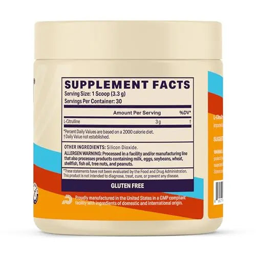 Podium Nutrition, Solos | L-Citrulline, 30 Servings, Unflavored, Boost Athletic Performance Podium Nutrition