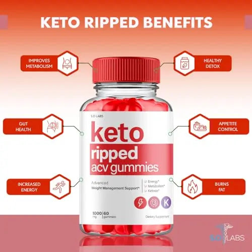 (2 Pack) Keto Ripped ACV Gummies Advanced Weight Loss, Keto Ripped Keto + ACV Gumm S.O Labs