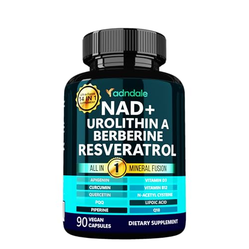 Adndale NAD Supplement. Longevity Formula with Liposomal NAD+, Trans Resveratrol, Urolithin-A, Berberine, CoQ10. NMN Supplement Alternative. 90 Count AdndaleBuy Supplements Australia