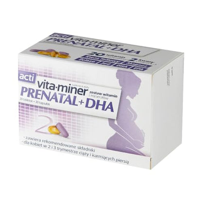 Vita-Miner Prenatal + DHA 30 Tablets + 30 Capsules My Store