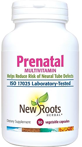 NEW ROOTS HERBAL Prenatal Complete MultiVitamin (90 Veg Caps) - with Biotin, Iron & Folate NEW ROOTS HERBAL