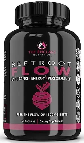 Beet Root Capsules Organic Beet Root Powder 1300mg | Natural Nitric Oxide Booster THE ENCLARE NUTRITION