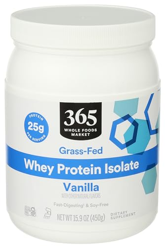 365 by Whole Foods Market, Vanilla Whey Protein Isolate, 15.9 Ounce 365 by Whole Foods Market