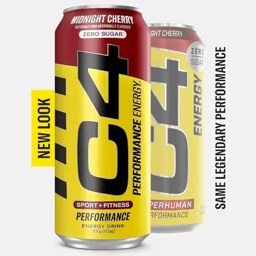 C4 Energy Carbonated Zero Sugar Energy Drink, Pre Workout Drink + Beta Alanine, Midnight Cellucor
