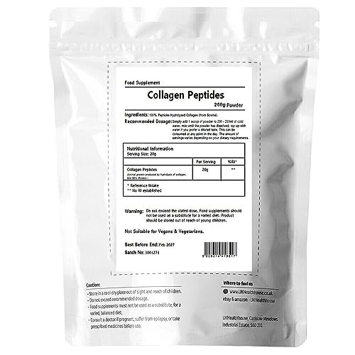 250g UKHealthHouse Collagen Powder, Bovine Collagen Peptides Powder UKHealthHouse