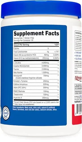 Nutricost Pre-C Pre-Workout Complex with Creatine (Fruit Punch | 30 Servings) Powder Nutricost