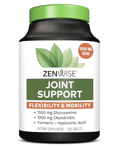 Zenwise Health Glucosamine Chondroitin MSM - Joint Support Supplement with Turmeric Zenwise Health