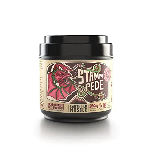 Earth Fed Muscle Stammpede DragoFruit Punch Pre Workout, 30 Servings, Boost Energy Earth Fed Muscle