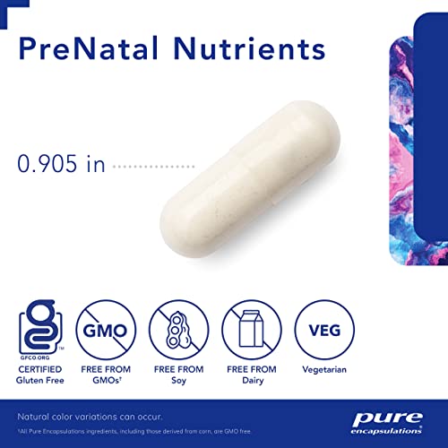 Pure Encapsulations PreNatal Nutrients - for Pregnancy & Lactation - Aids Energy & DNA Development Pure Encapsulations