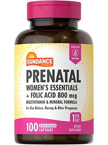Prenatal Multivitamin and Mineral Formula | 100 Quick Release Capsules | with Folic Acid 800 mcg Sundance