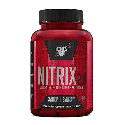 BSN NITRIX 2.0 - Nitric Oxide Precursors, 3g Creatine, 3g L Citrulline - Supports Workout BSN