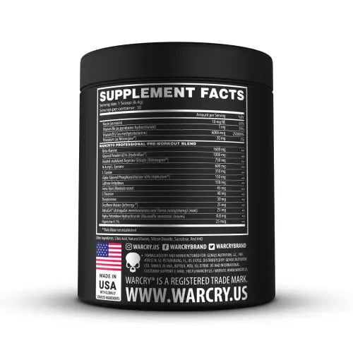 WARCRY Pre-Workout Powder - Ultra Energy, Strength, Clear Focus & Pumps with Nitrosigine WARCRY
