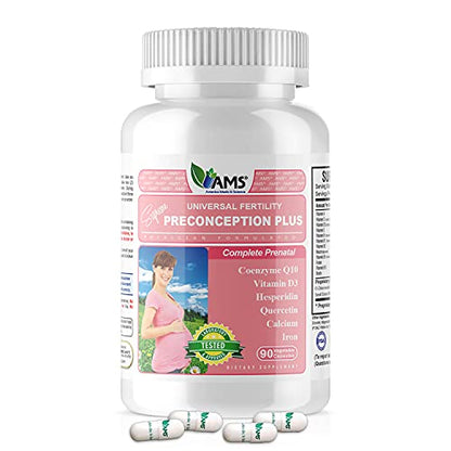 America Medic & Science Preconception Plus (90 Capsules) Conception and Fertility Supplement America Medic & Science