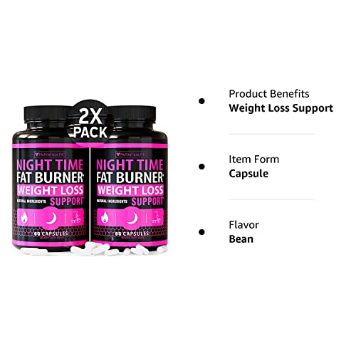(2 Pack) Night Time Weight Loss Pills for Women Belly Fat Burner for Women NuttraFaza INC