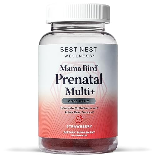 Best Nest Wellness Mama Bird Gummy Prenatal Vitamins, Methylfolate (Folic Acid), Vegan Best Nest Wellness