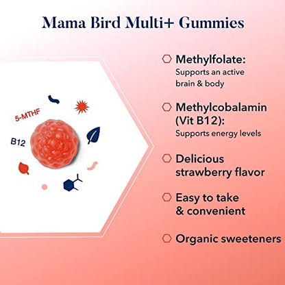 Best Nest Wellness Mama Bird Gummy Prenatal Vitamins, Methylfolate (Folic Acid), Vegan Best Nest Wellness