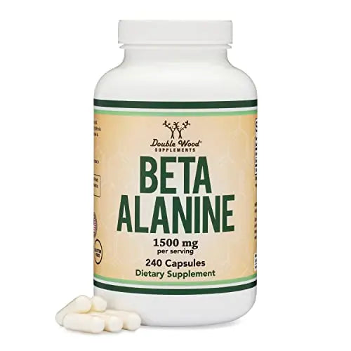 Beta Alanine Powder Capsules (Bulk Jar 240 Pills, 1.5 Gram Servings) Stimulant Free Pre Double Wood Supplements
