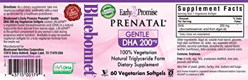 BlueBonnet Early Promise Prenatal Gentle DHA 200 mg Vegetable Capsules, 60 Count Bluebonnet