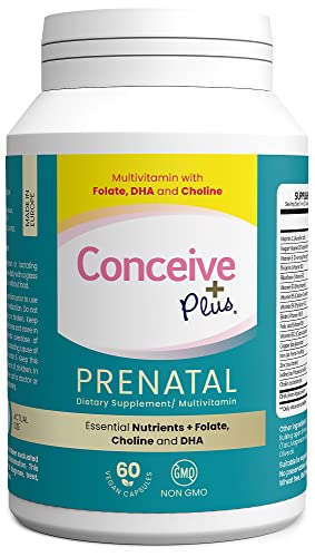 CONCEIVE PLUS Prenatal Vitamins for Women - DHA, Choline + Folate, Healthy Pregnancy CONCEIVE PLUS