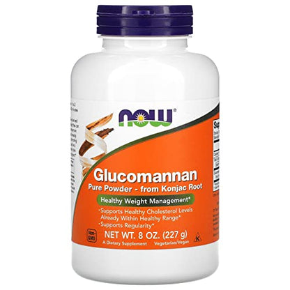 NOW Supplements, Glucomannan (Amorphophallus konjac) Pure Powder, Supports Regularity