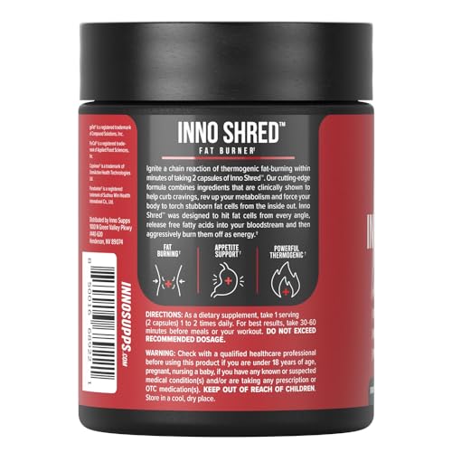 Inno Shred - Day Time Fat Burner | 100mg Capsimax, Grains of Paradise, Organic Caffeine InnoSuppsBuy Supplements Australia